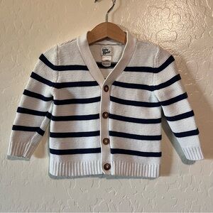 Oshkosh Baby Navy Striped Button-Front Knitted Cardigan 18M